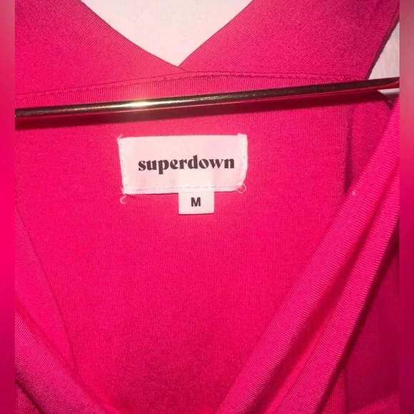 Superdown Gene Front Cross Bodysuit in Pink Sz M - Picture 5 of 5